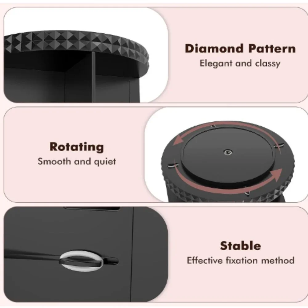 2 Tiers - 360° Turntable Makeup Organizer - Lazy Susan Cosmetics Storage